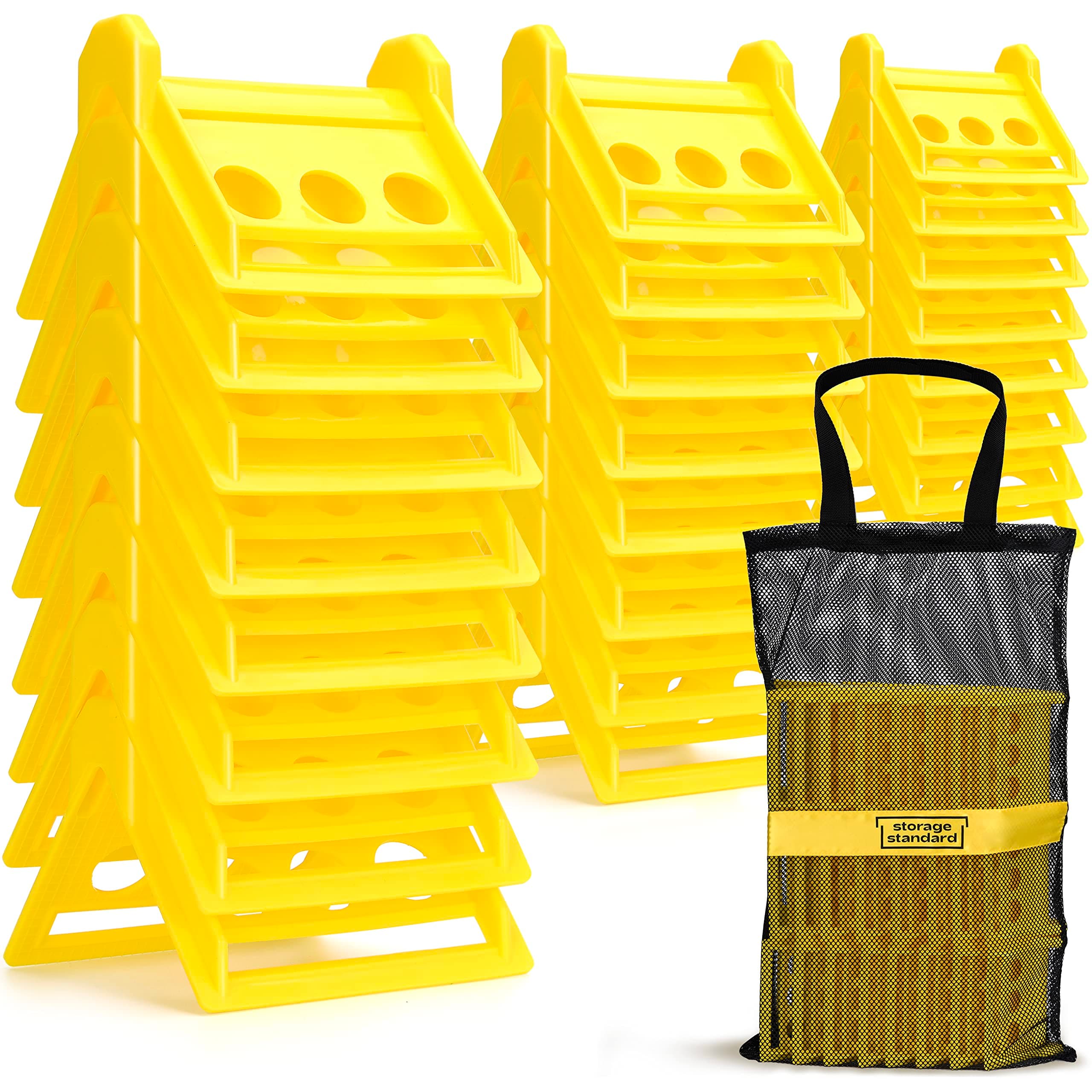 24 Pack Edge Corner Protector With Carrying Case for Flatbed Cargo Load Truck Shipping - 4'' x 6'' Winch Ratchet Straps Plastic Protectors Yellow
