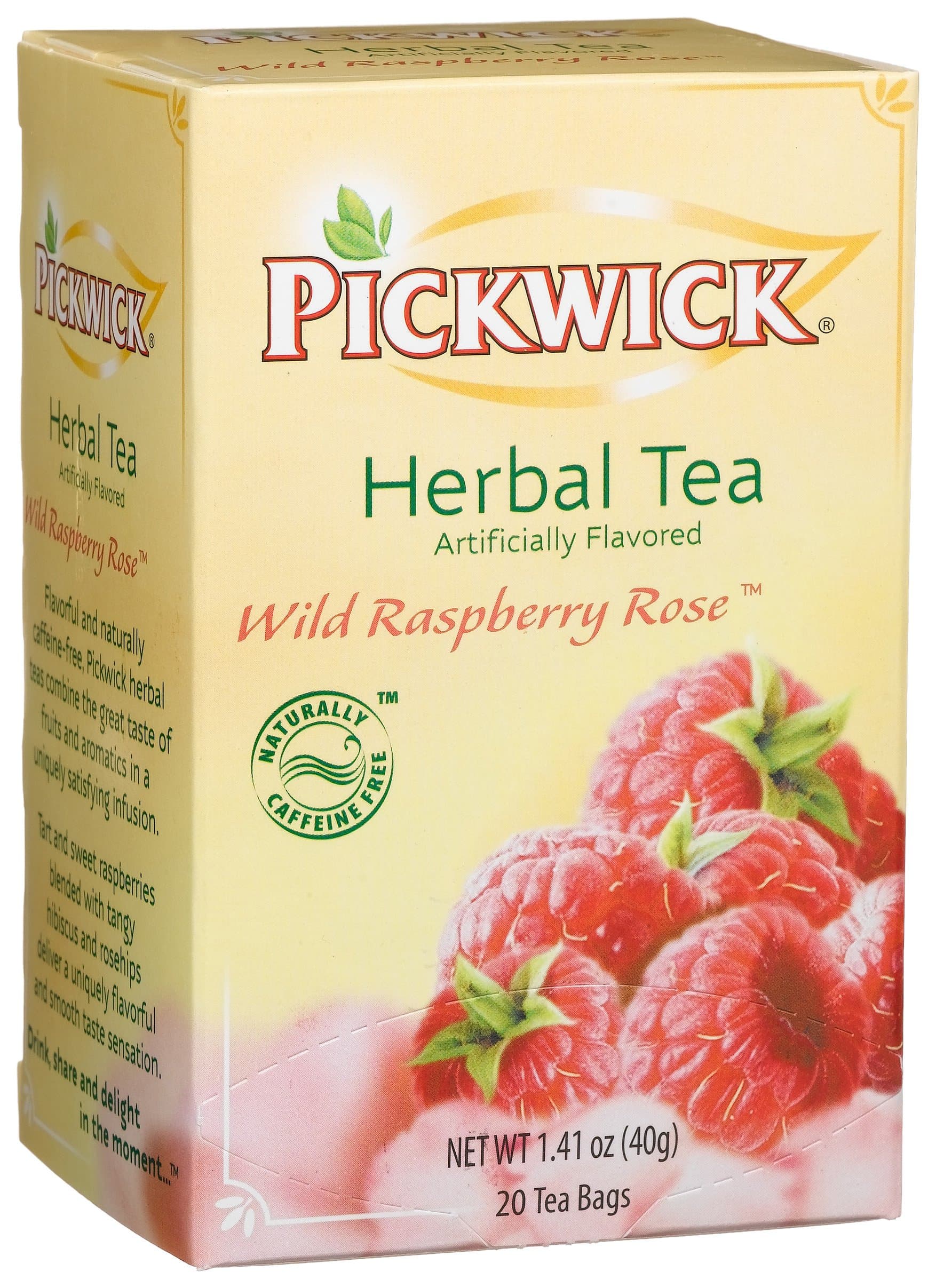 Pickwick Herbal Tea, Wild Raspberry Rose, 20-Count Tea Bags (Pack of 6)