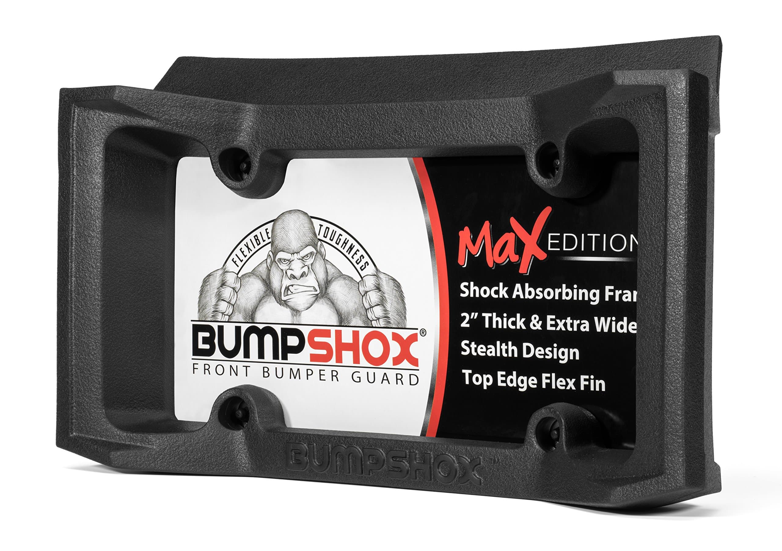 The Original Front Bumper Guard & Front Bumper Protection License Plate Frame. Tougher Than Steel! (BumpShox MAX (2.0" Thick))