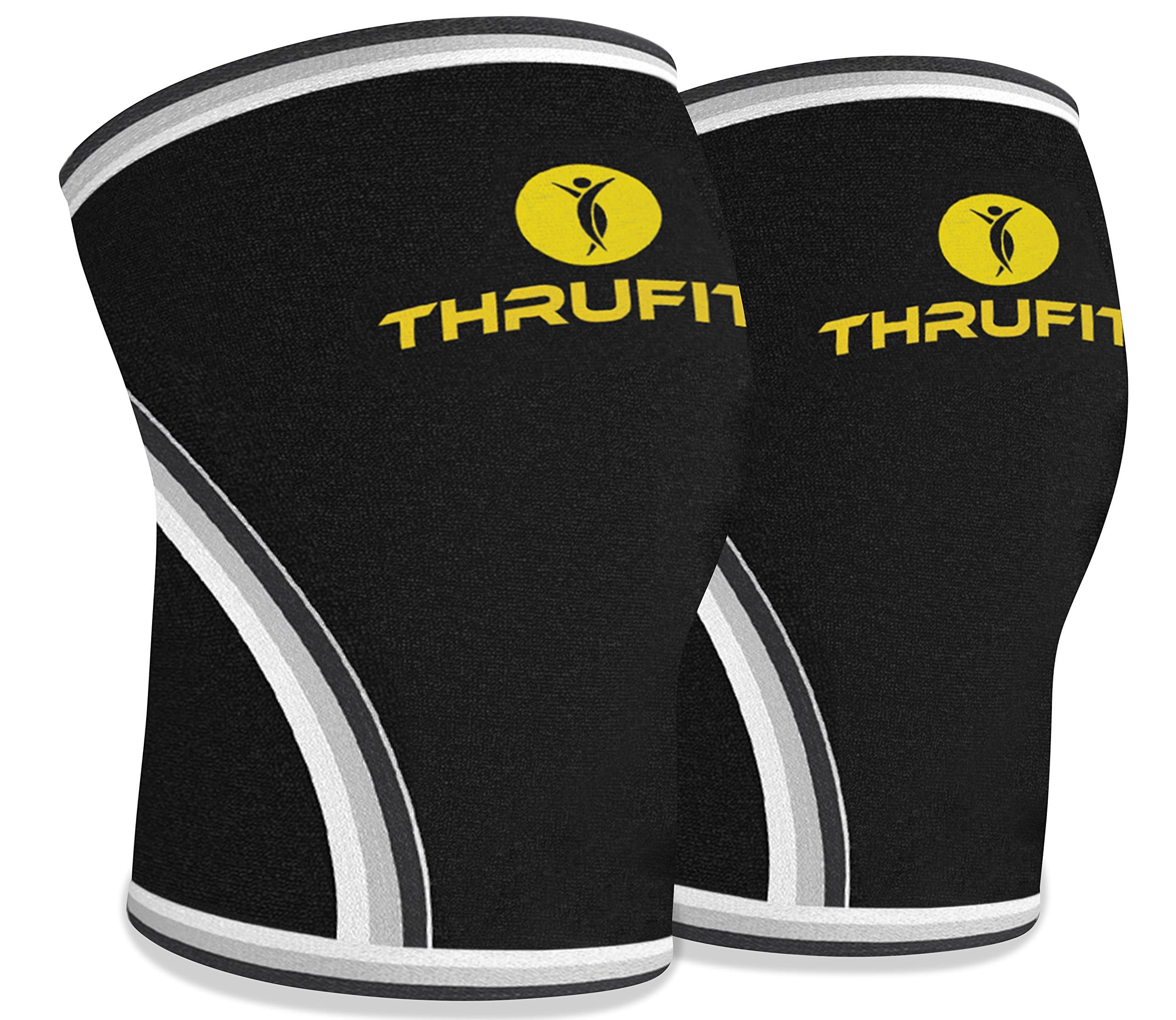 Knee Sleeve (1 Pair) 7mm Neoprene – Support & Compression for Squats, Weightlifting & Powerlifting – Crossfit Sleeves Reduces Injury Risk and Eases Knee Pain – Both Men & Women