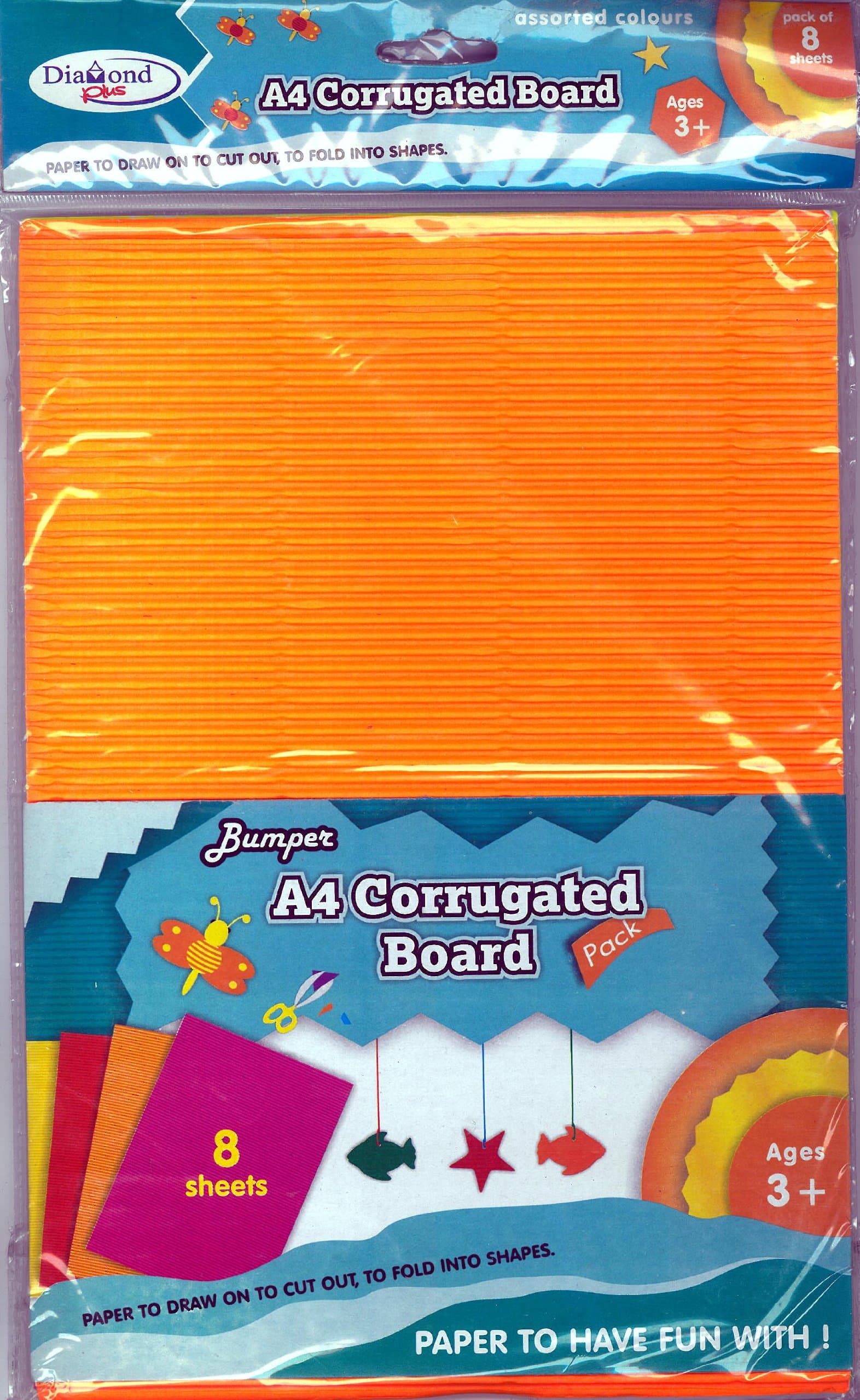 A4 Multi Coloured Corrugated Board Free UK Delivery