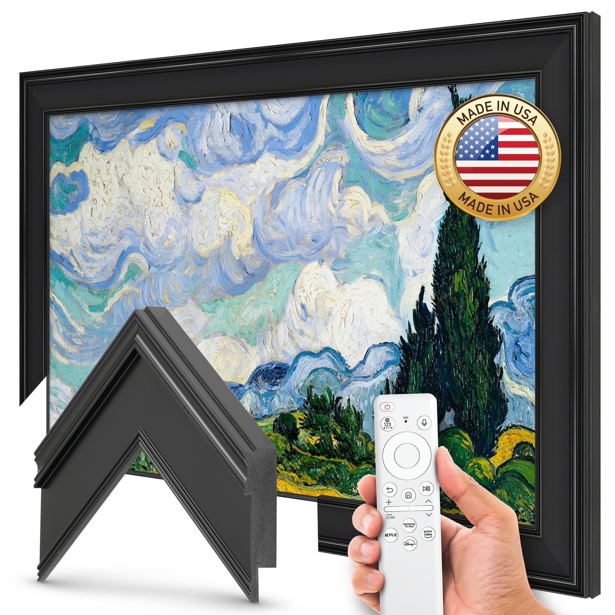 Deco TV Frames - Black Smart Frame Compatible ONLY with Samsung The Frame TV (55", Fits 2021-2024 Frame TV)