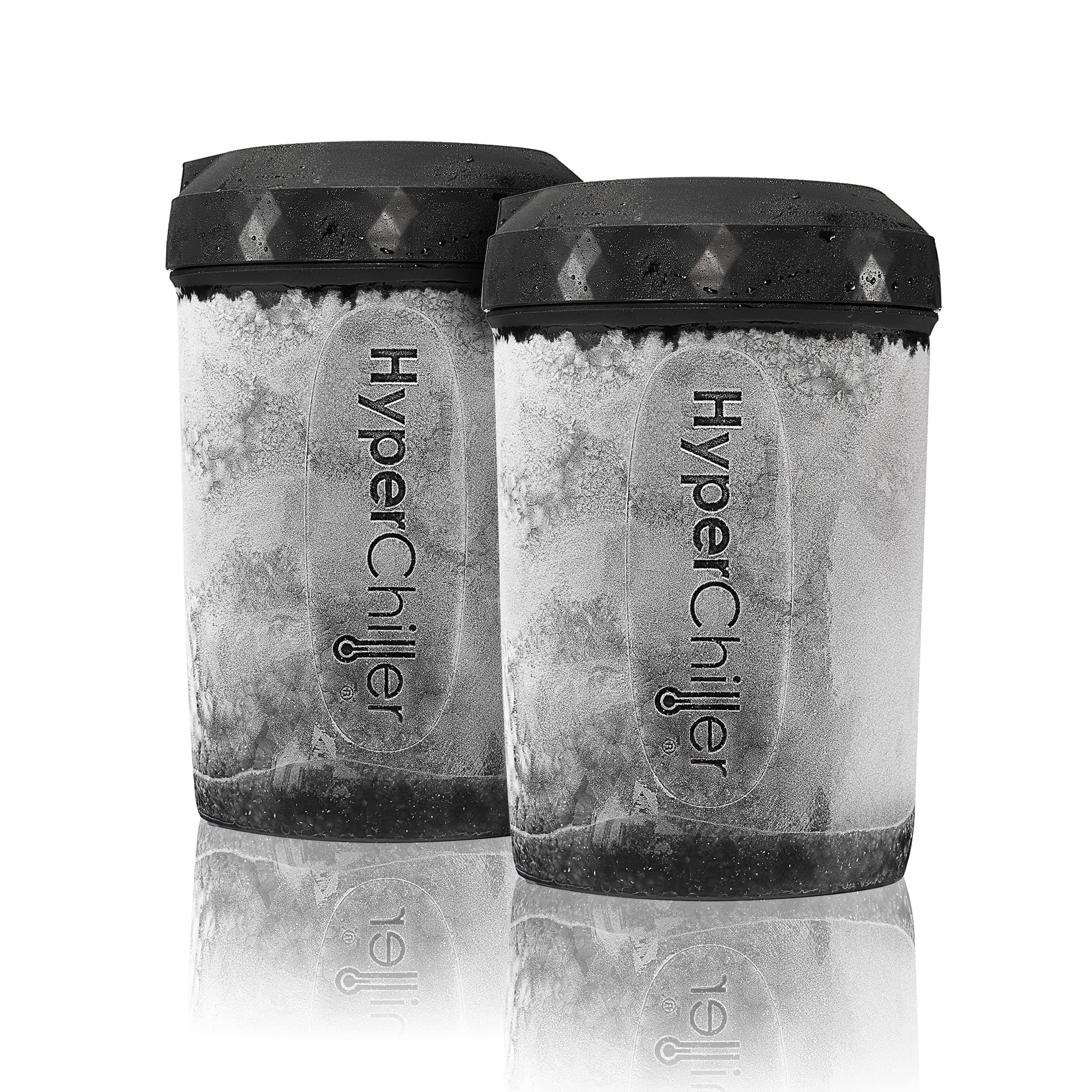 HyperChiller EBC-1023B 2-Pack Patented Iced Coffee Beverage Cooler, Ready in One Minute, Reusable for Iced Tea, Wine, Spirits, Alcohol, Juice, 12.5 OZ, Black