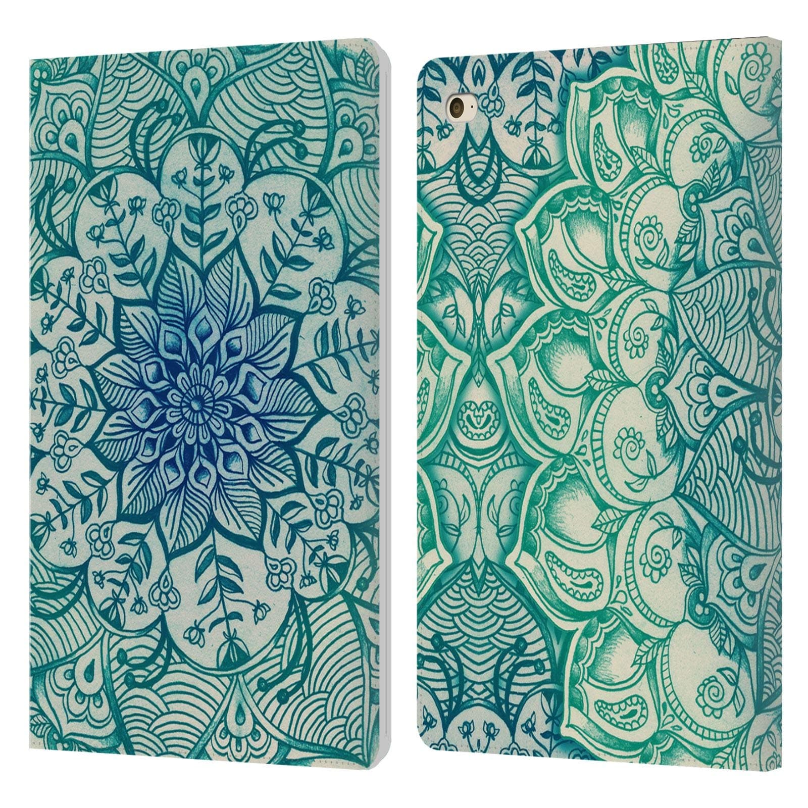 Head Case DesignsOfficially Licensed Micklyn Le Feuvre Emerald Doodle Mandala 3 Leather Book Wallet Case Cover Compatible with Apple iPad Mini 4