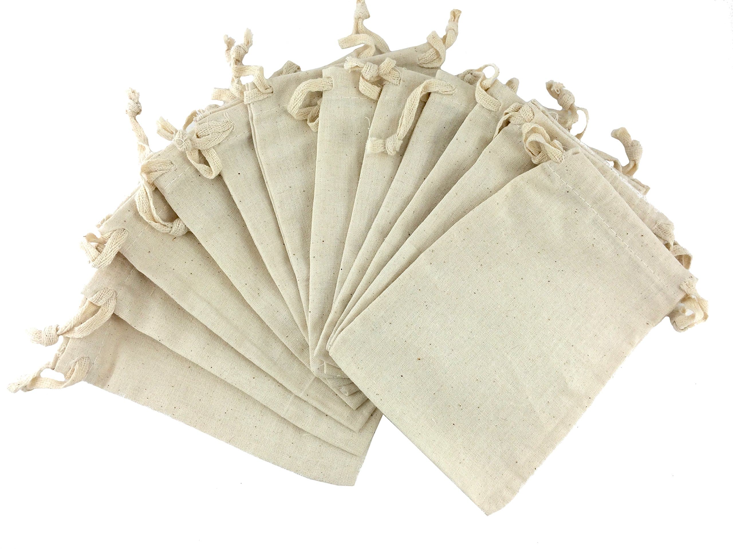 Muslin Drawstring Pouches 4x6" Pack of 12