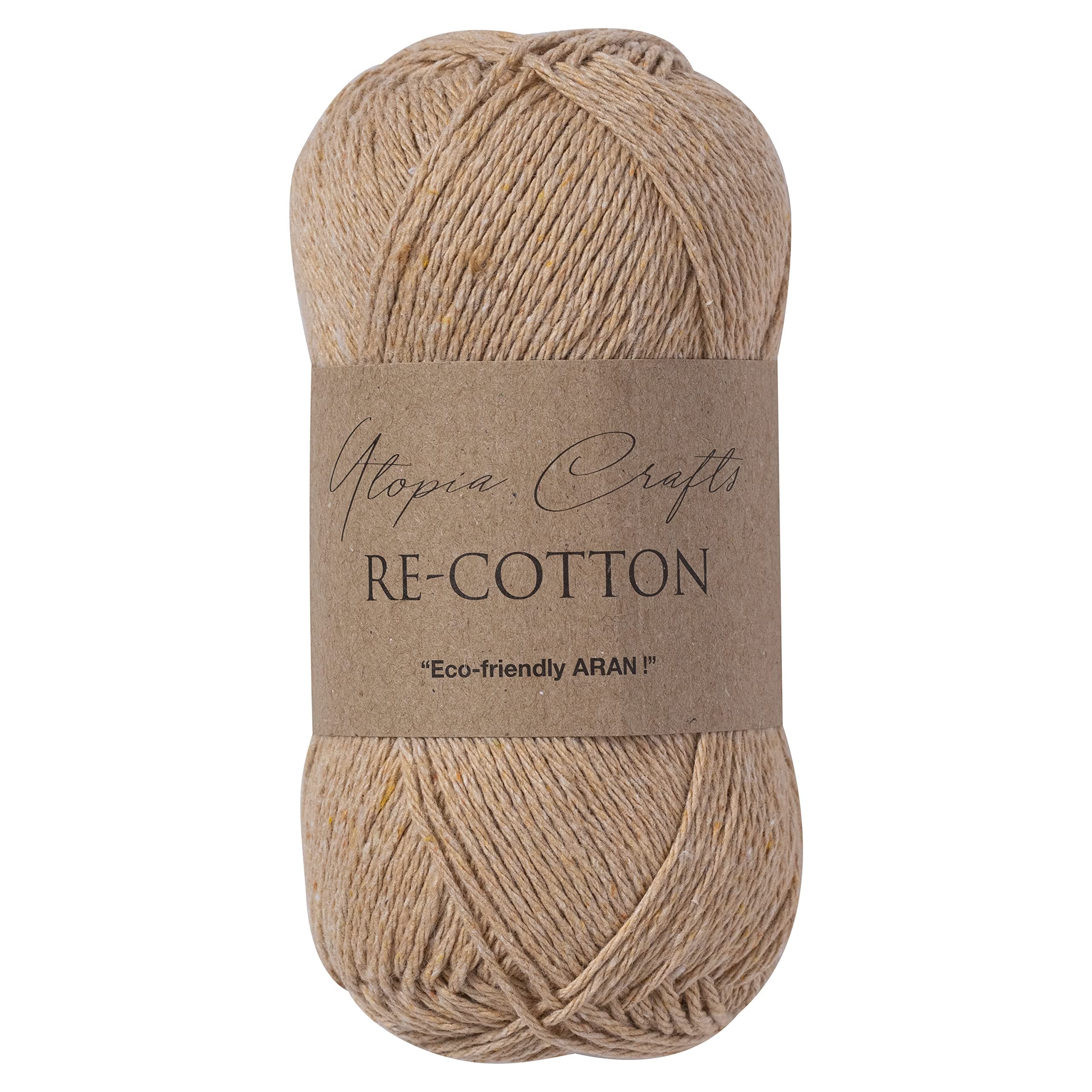 Utopia Crafts Re-Cotton Knitting Yarn, 100g (Light Taupe), 5060967569380