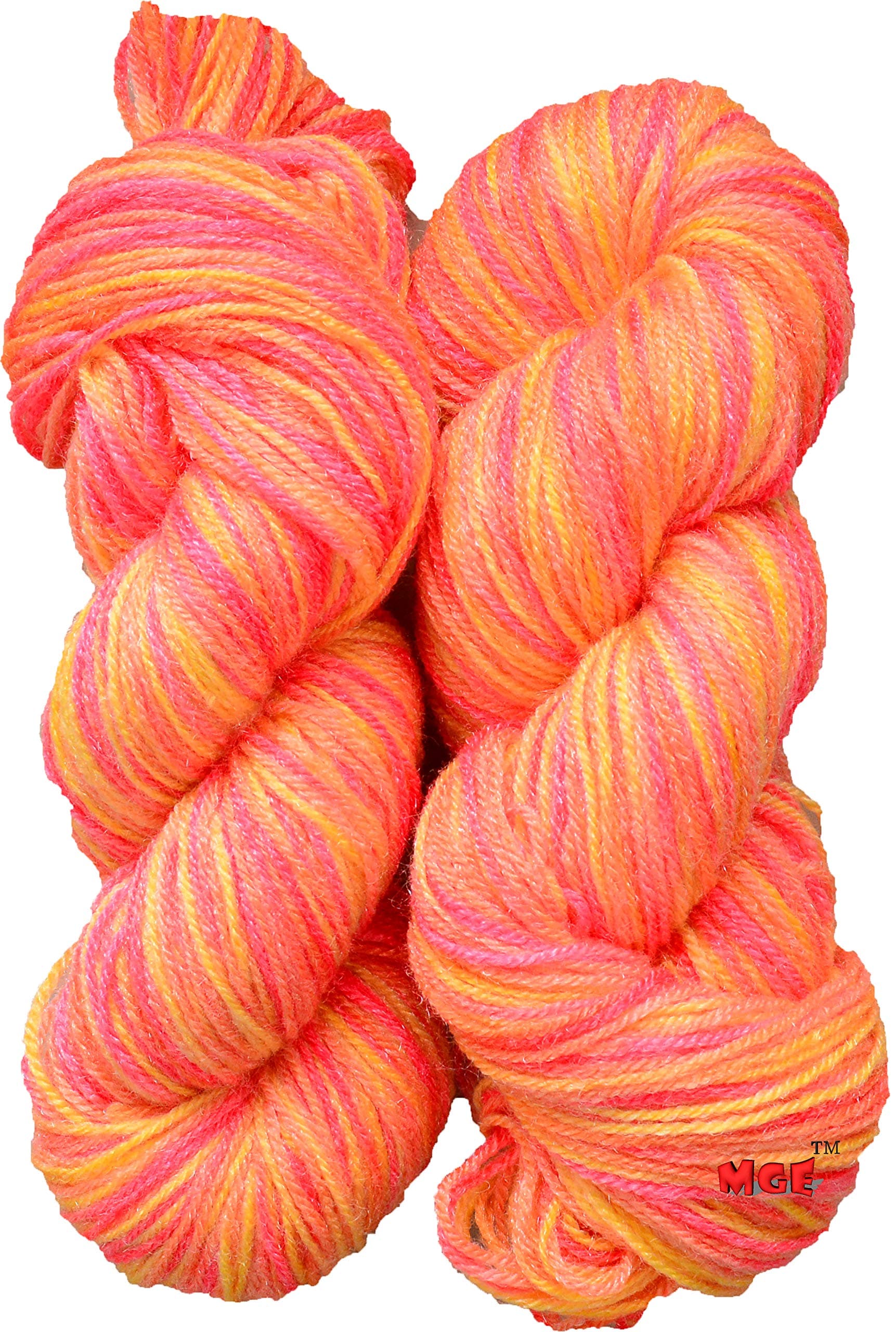 Oswal Multi Orange (300 gm) Wool Hank Hand Knitting Wool/Art Craft Soft Fingering Crochet Hook Yarn, Needle Knitting Yarn Thread dye SM-OD