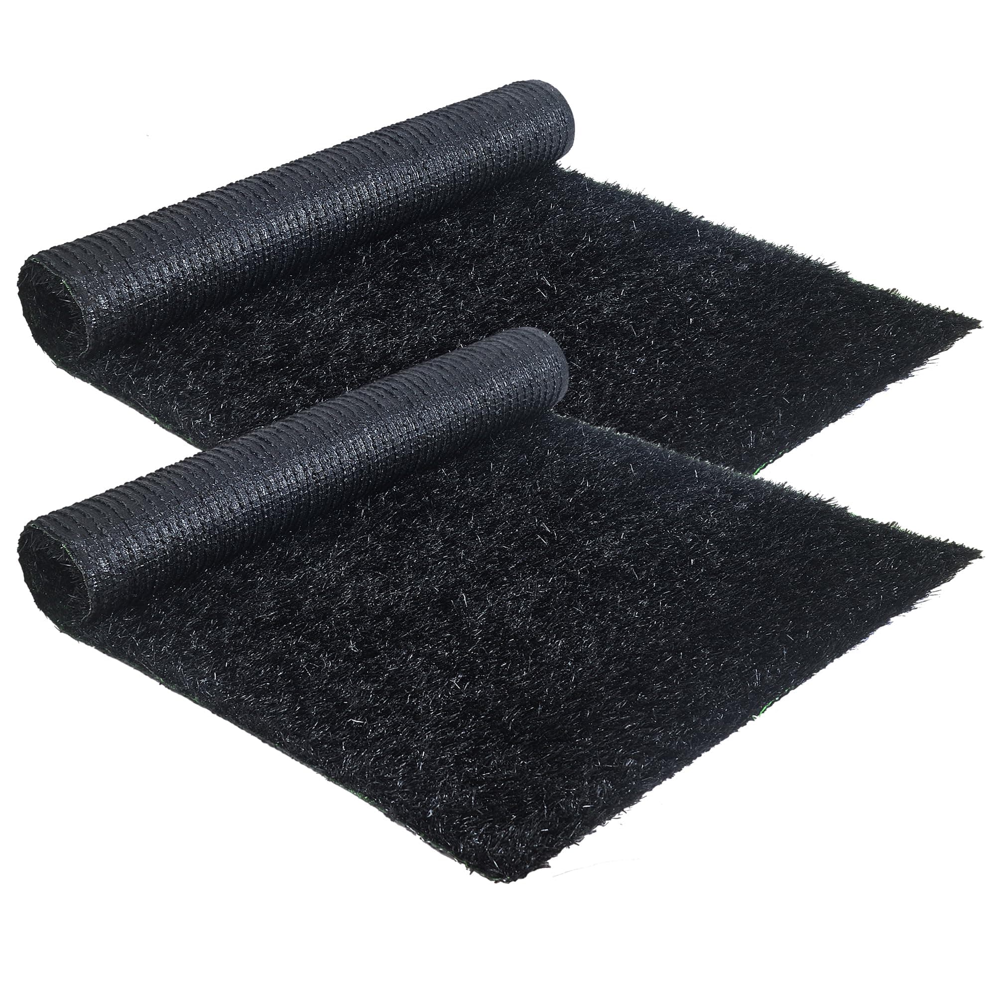 2 Pack Imitation Grass Design Recycled Rubber Mulch,Each Piece 8' x 2'，Rubber Mulch for Landscaping，Walkway pavers，Black Mulch for Landscaping