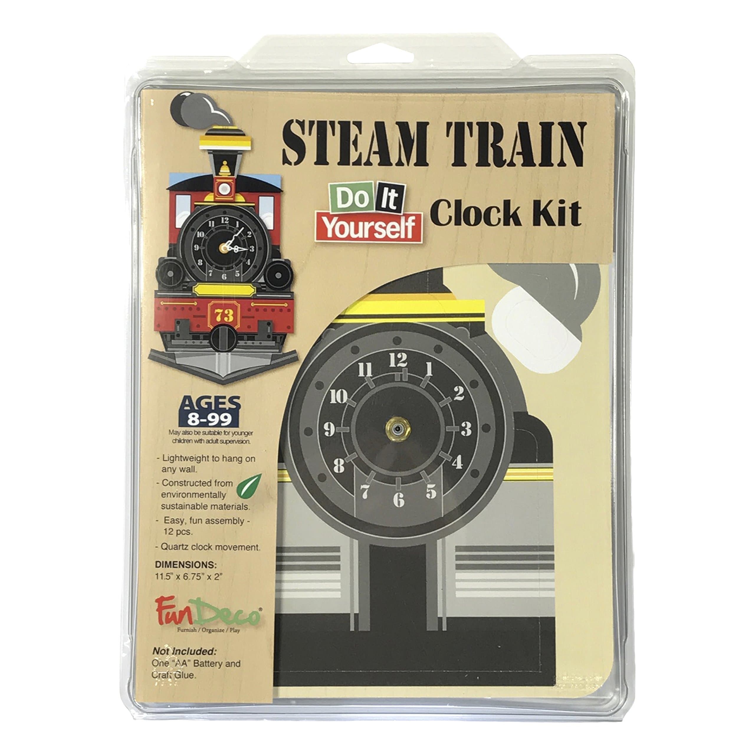 Steam Train Clock Craft Kit, Multicolored