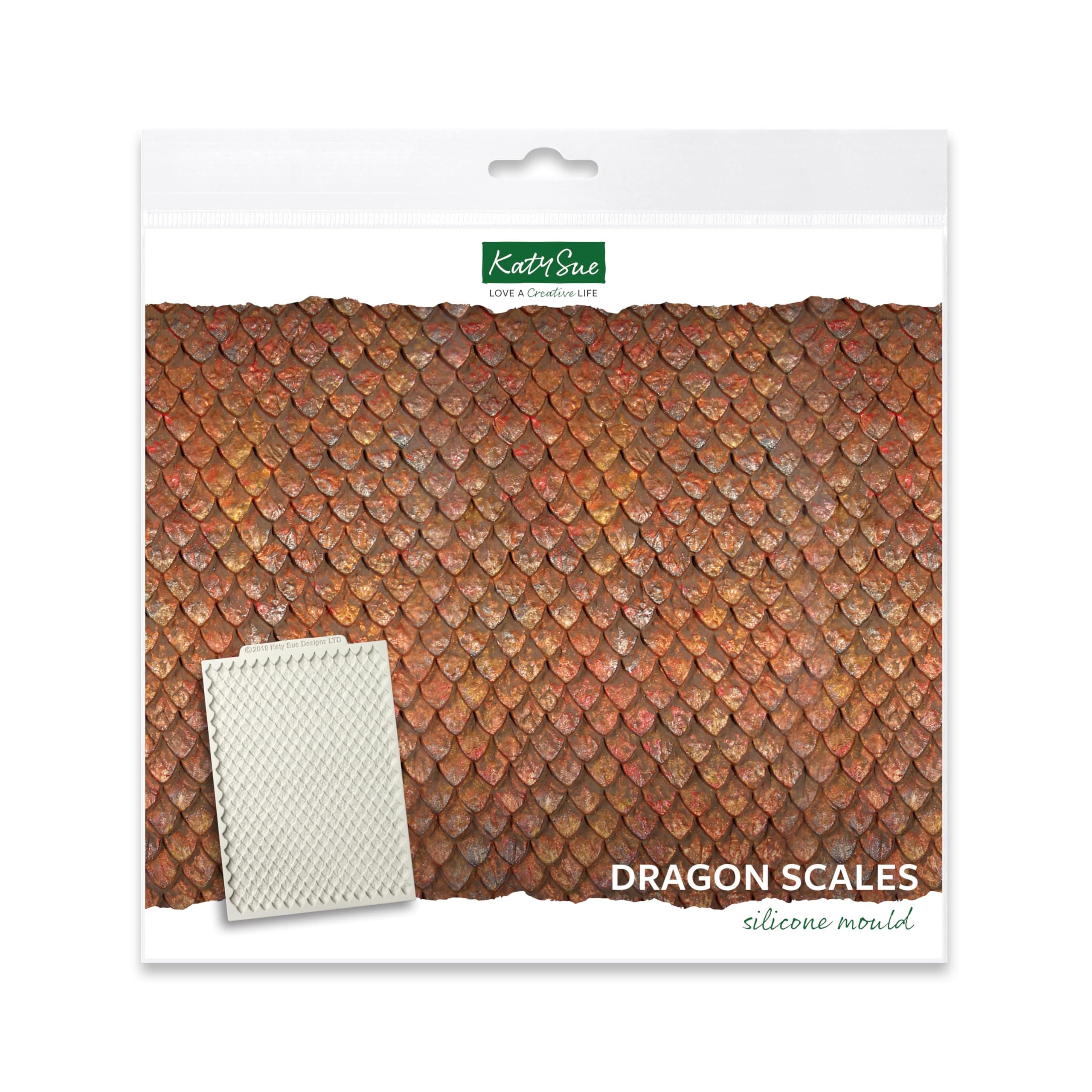Continuous Dragon Scales Silicone Mold Texture Mat. Create Dragon, Dinosaur or Fish Scales with Polymer or Air Dry Clay, Sugar Paste, Gum Paste & Fondant. Mold Size 6¾ x 5 inches.