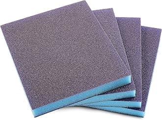 4Pcs 120 Grit Sanding Sponge, Jamiikury Fine Sanding Blocks Washable and Reusable, Wet Dry Sandpaper Sponge for Wood Metal Furniture Paint and Drywall