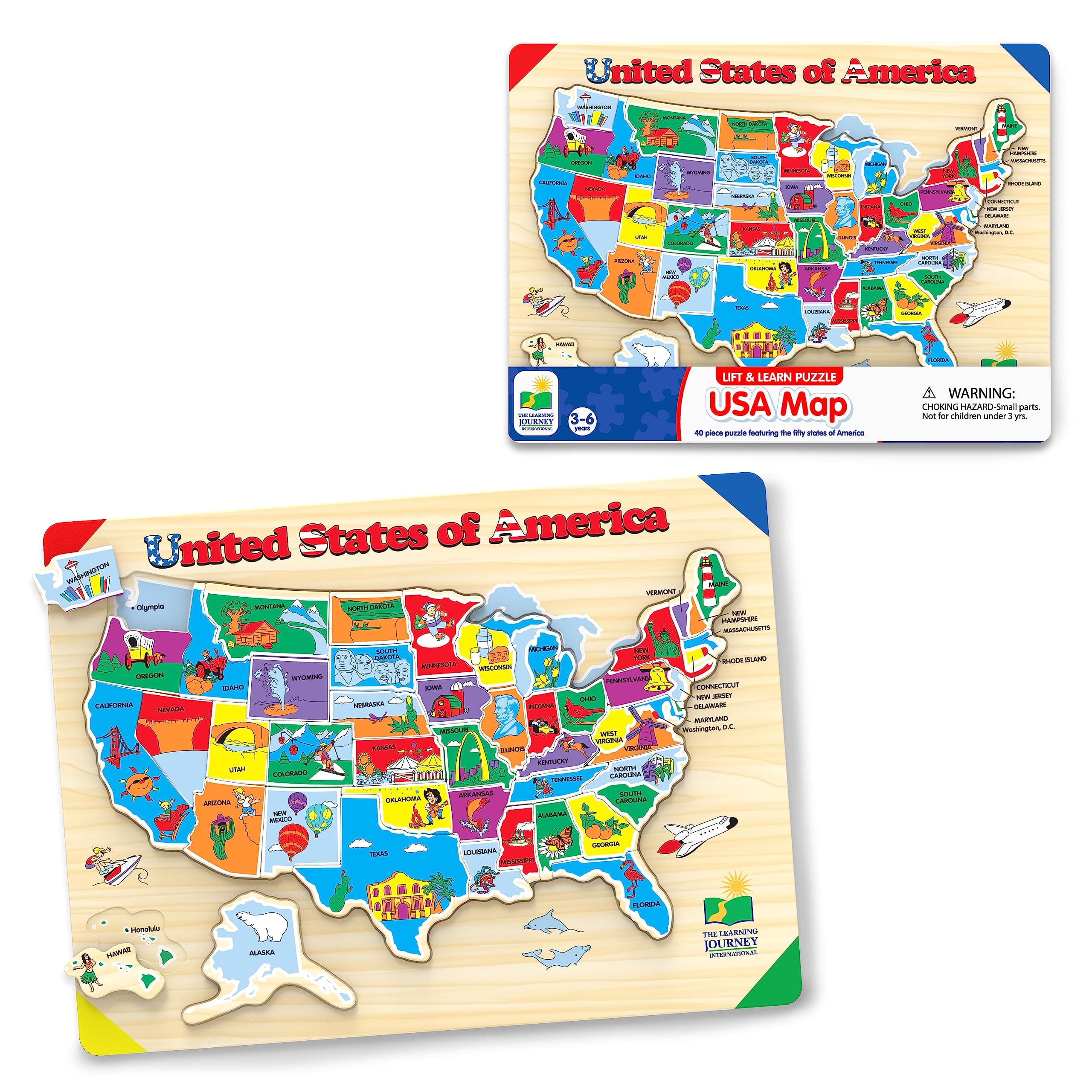 The Learning Journey Lift & Learn USA Map Puzzle