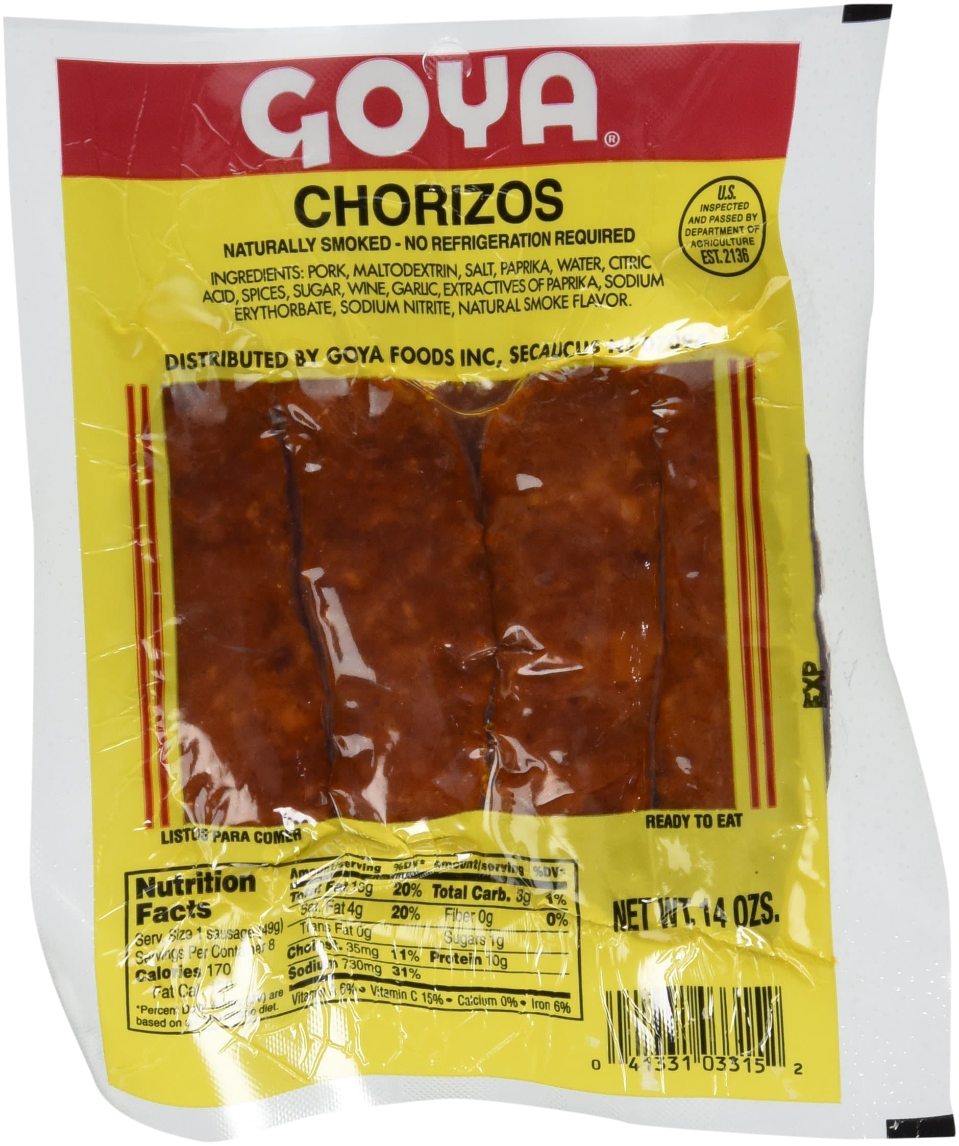Chorizos 8 Count 14 Ozs