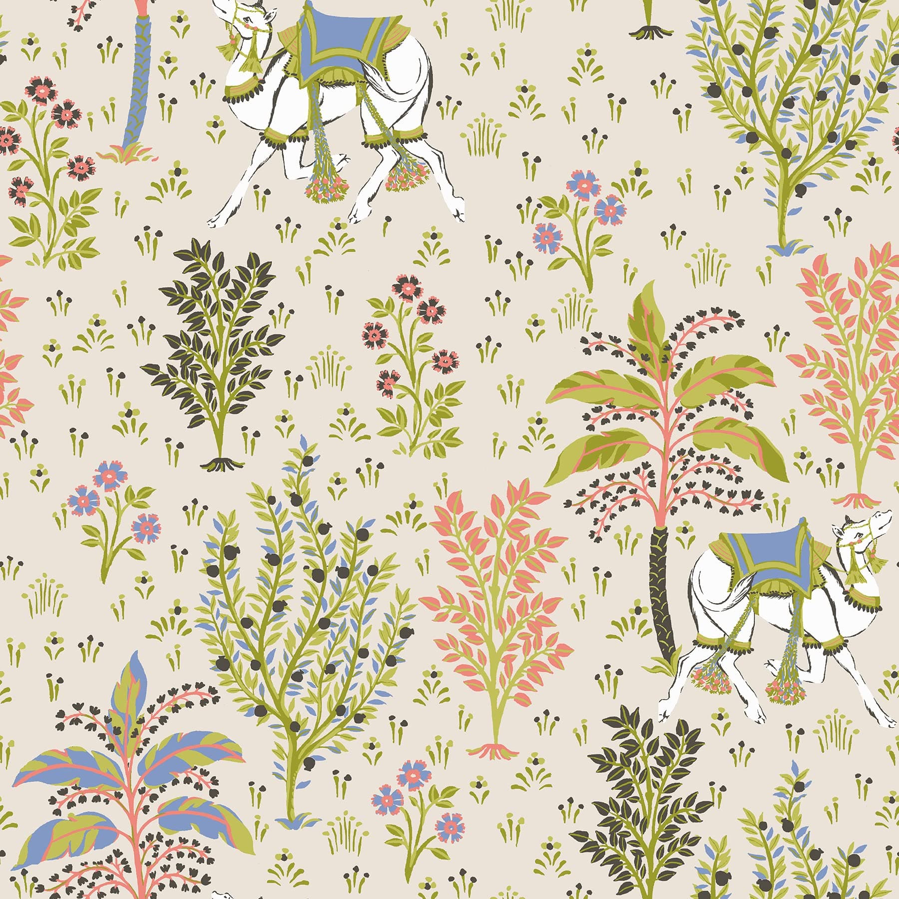 PrintFreshPrintFresh PFS4807: Linen Camel's Courtyard Peel & Stick Wallpaper, Multi