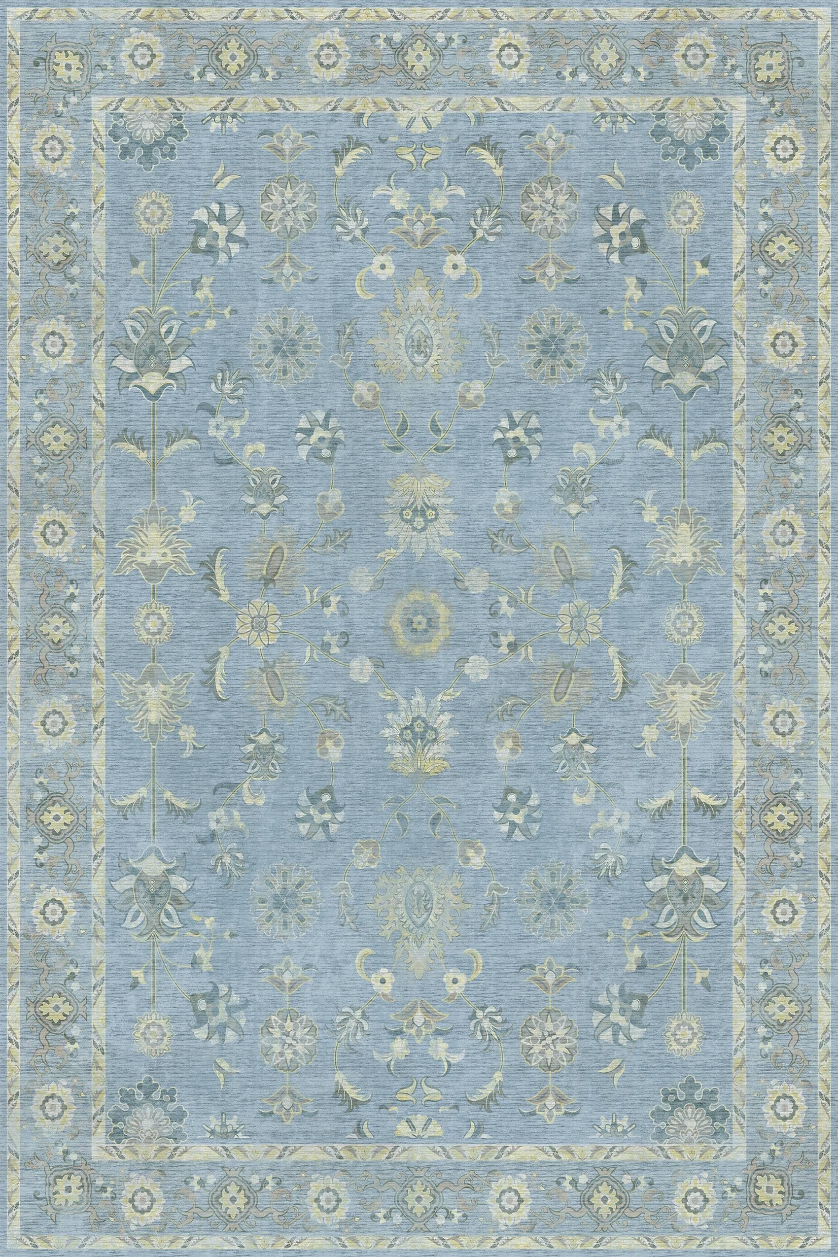 SERISSA Boho Rug, 2 * 3 Flower Blue Soft Floor Carpet Fuzzy Area Rugs for Children Room