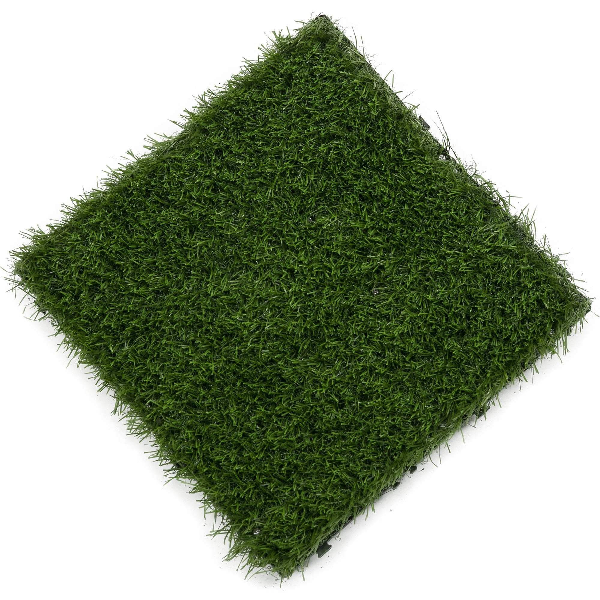 Samincom (9 Pieces) Grass Tile Series PP Interlocking Grass Deck Tiles, Each 12"× 12", Artificial Anti-wear Turf Tiles, Great for Patio, Playroom, Gym, Tradeshow