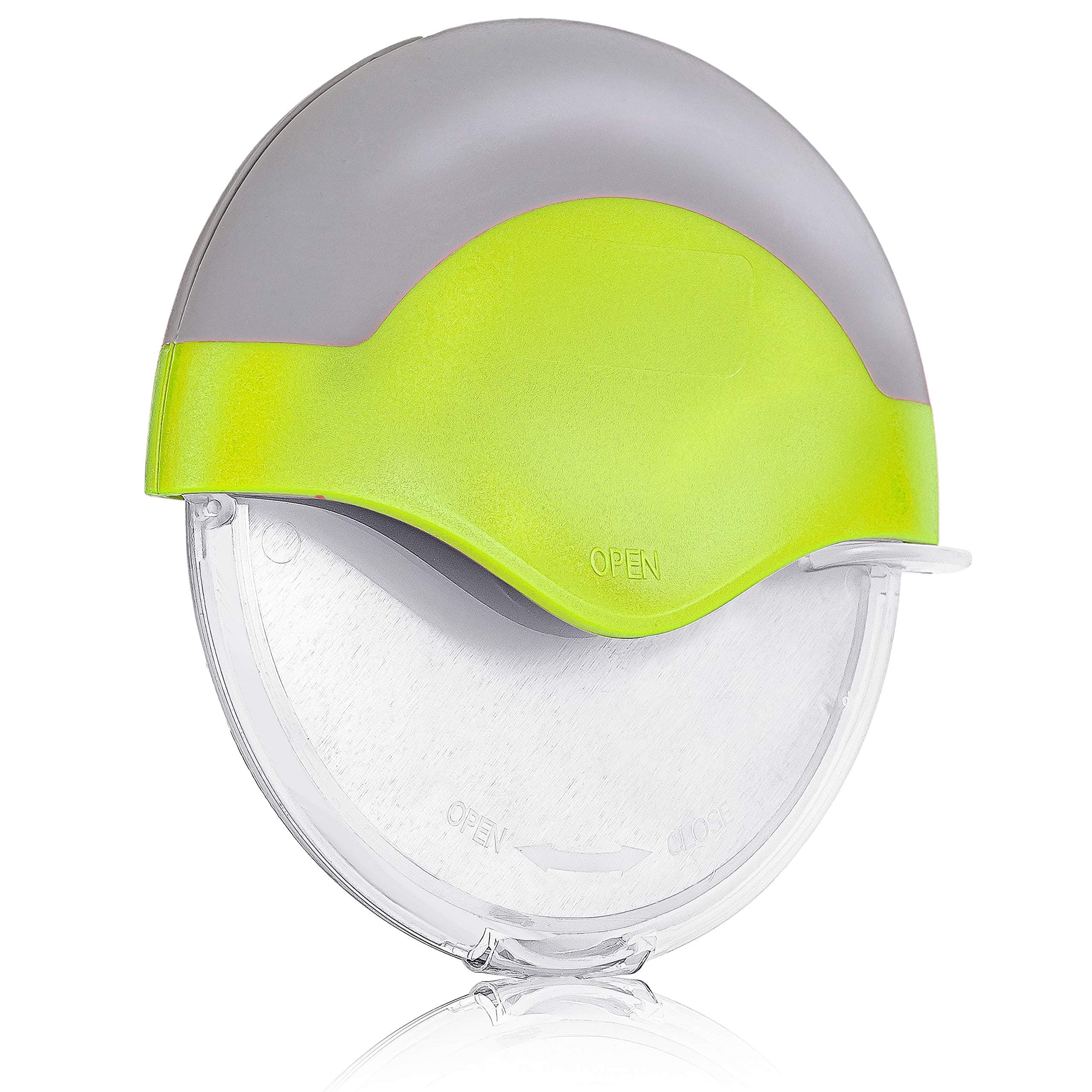 Pizza Cutter Wheel - Super Sharp and Easy To Clean Slicer, Kitchen Gadget with Protective Blade Guard (Green)