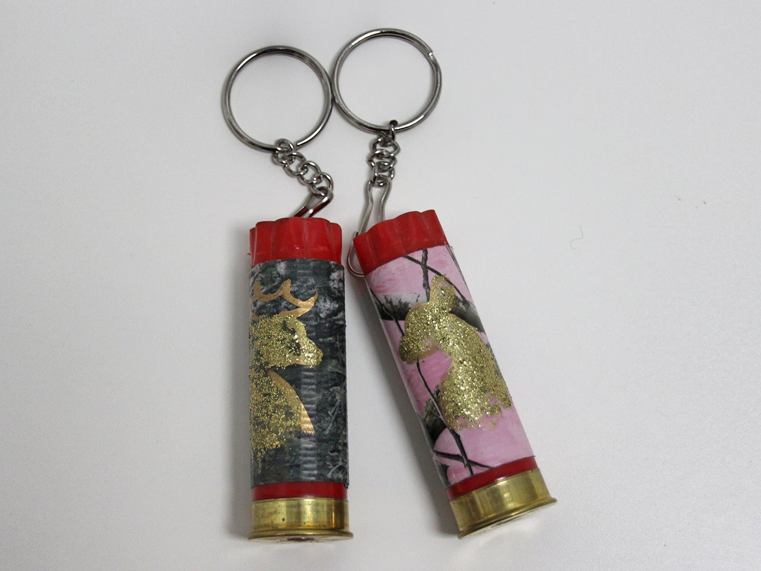Shotgun Shell Key Chain - His & Hers Camo Set of 2 Shells