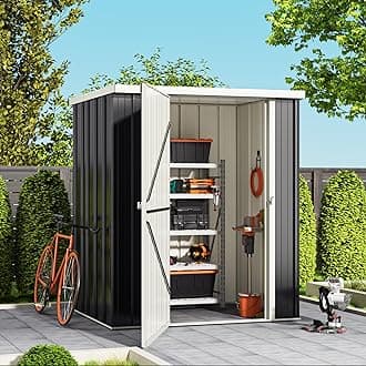 4x3 FT Metal Outdoor Storage Shed, Garden Shed with Updated Frame Structure, Small Tool Sheds for Backyard Garden Patio Lawn, Grey