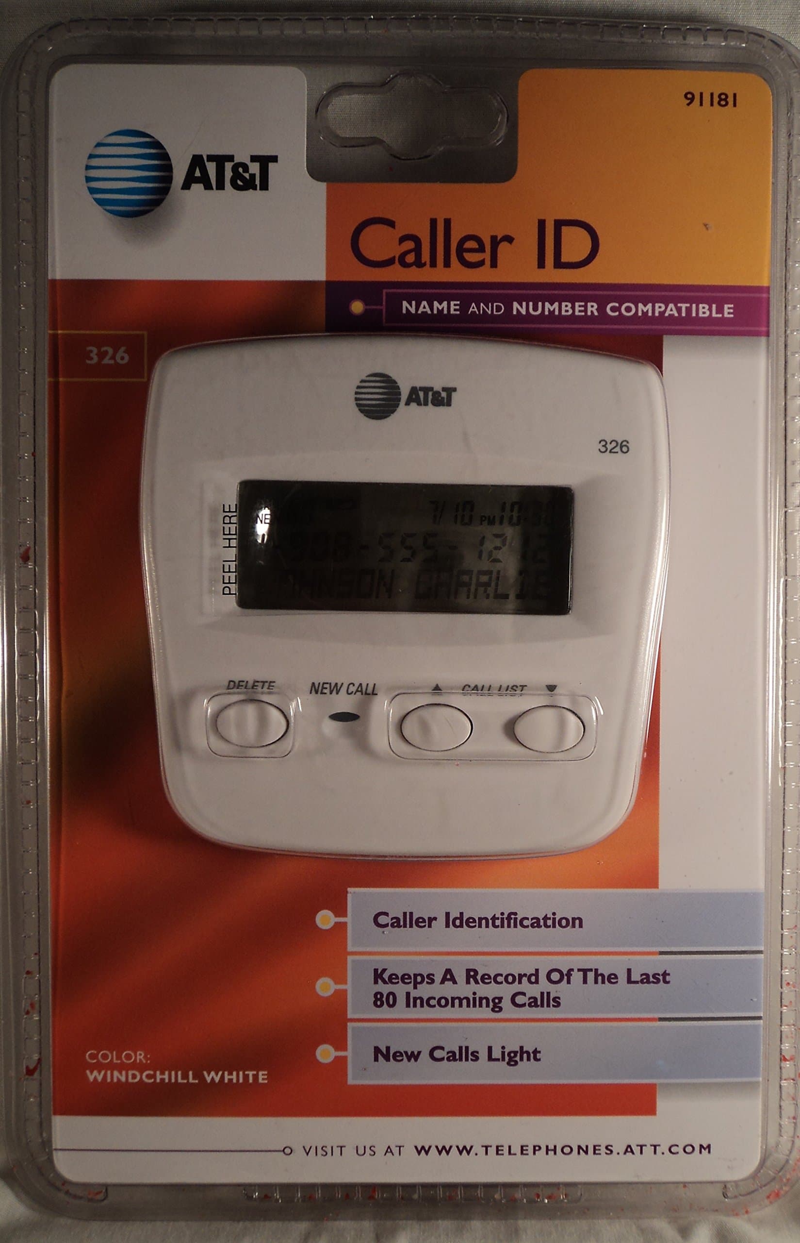 AT&T 326 Caller ID Clam Shell (Wind Chill White)
