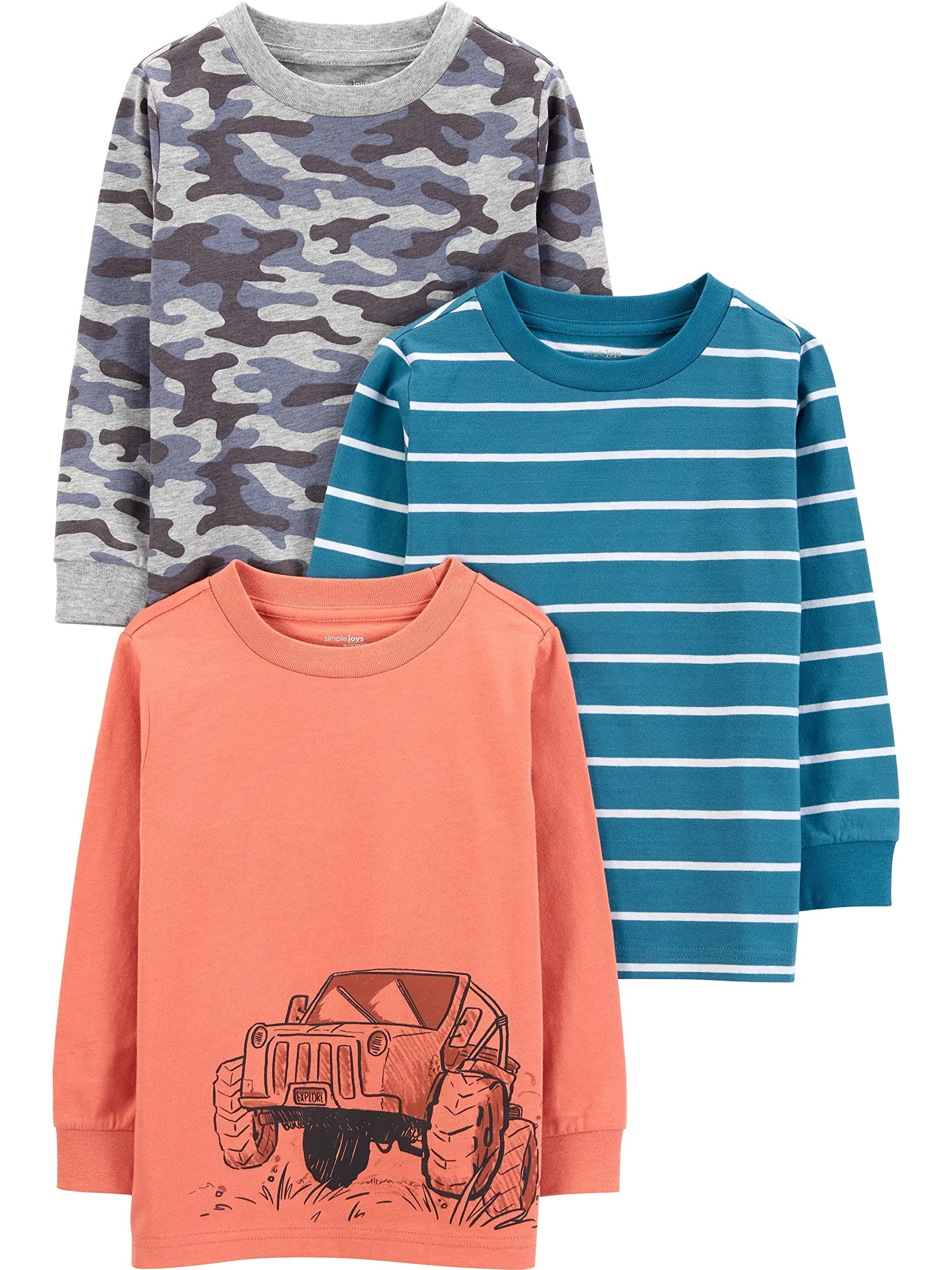Simple Joys by Carter's Boys' 3-Pack Long Sleeve Shirts