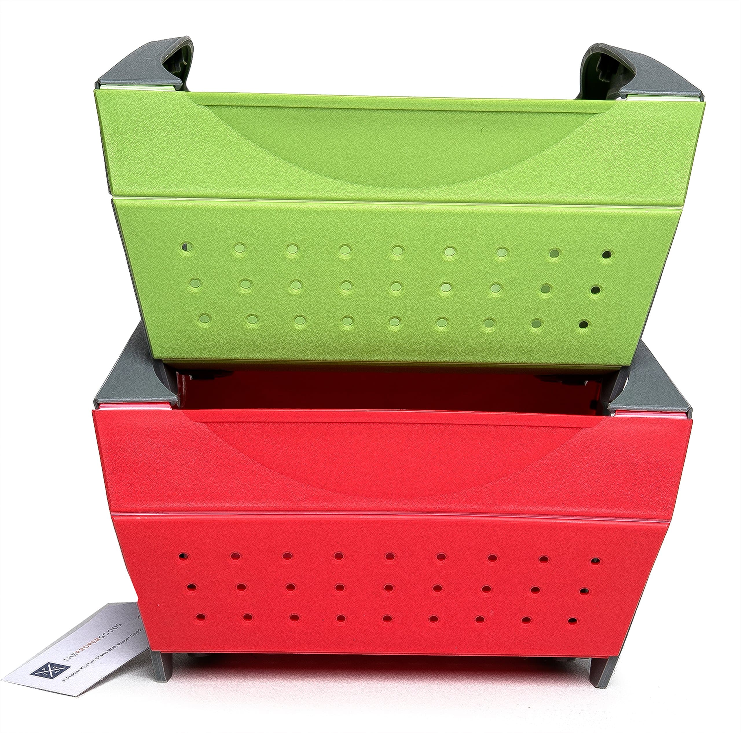 Smart Space Saving Collapsible Colander Strainer 3 Qt - Folds Flat For Easy Storage Design - BPA free - Dishwasher Safe