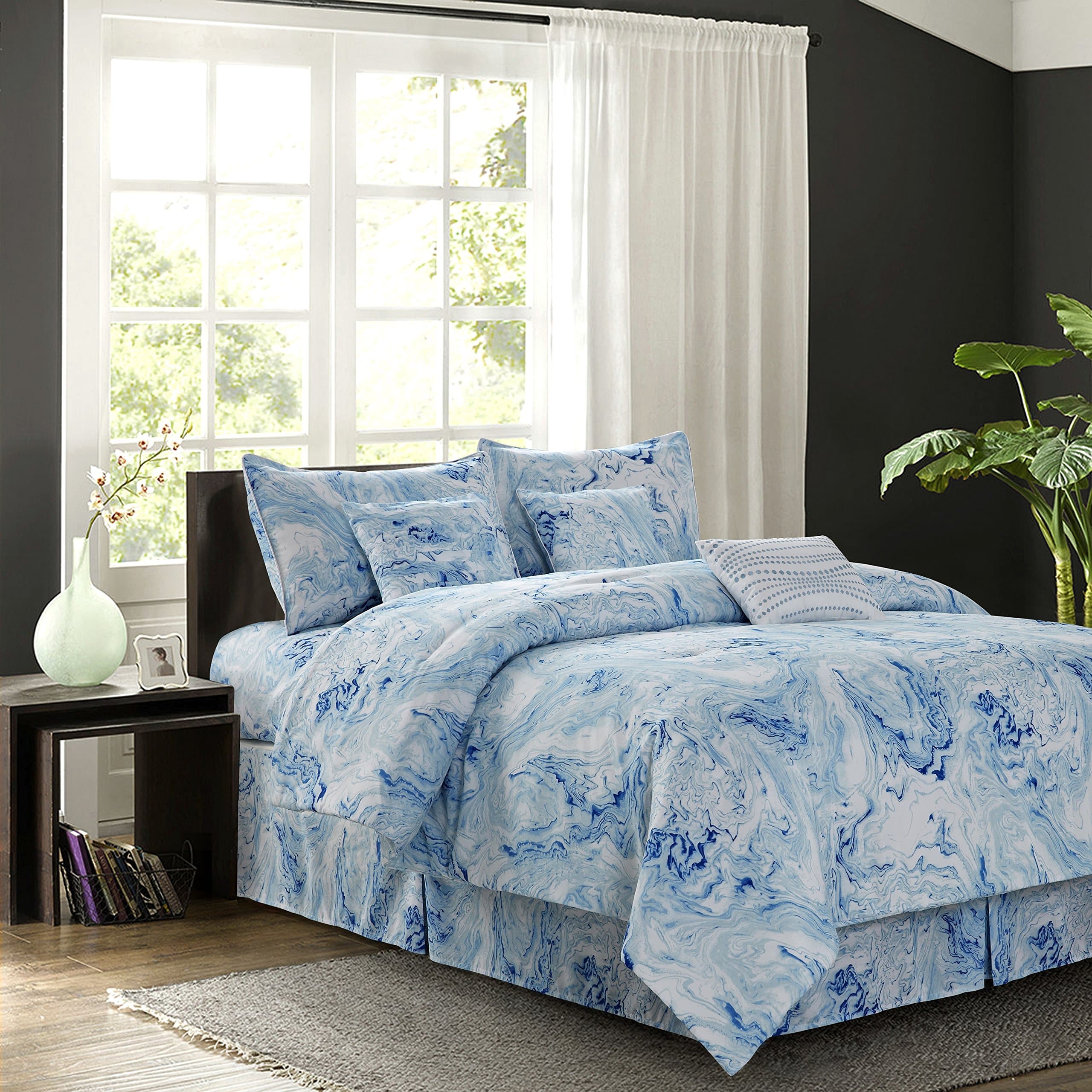 R2Zen Carrera Blue 7-Piece Comforter Set, Full