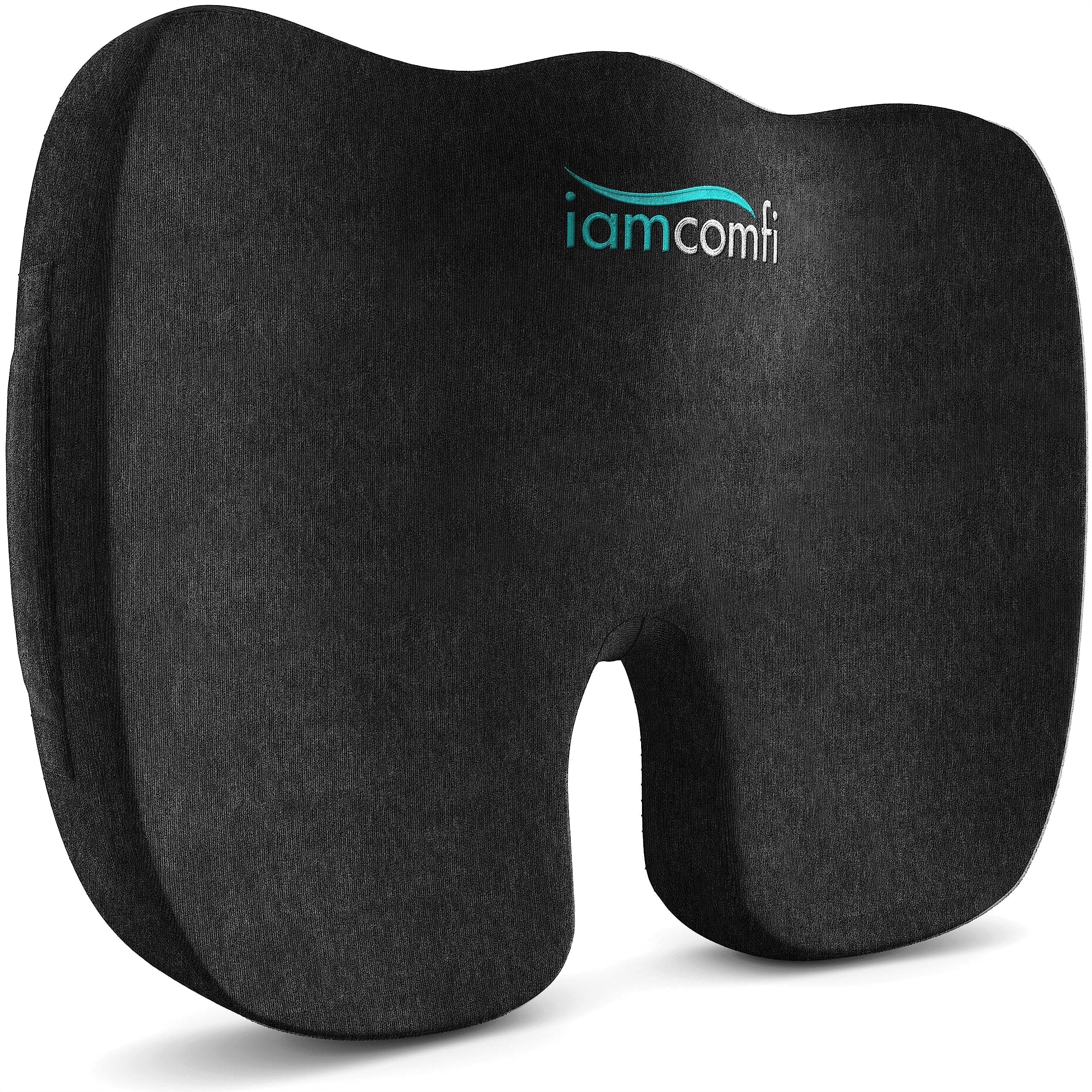 iamcomfi Coccyx Cushion for Tailbone Pain Relief – Medium Hardness - Memory Foam Sciatica Pillow for Back, Hip & Coccyx Pain – Office Chair Desk & Car Seat Cushion – Orthopaedic Pressure Pillow