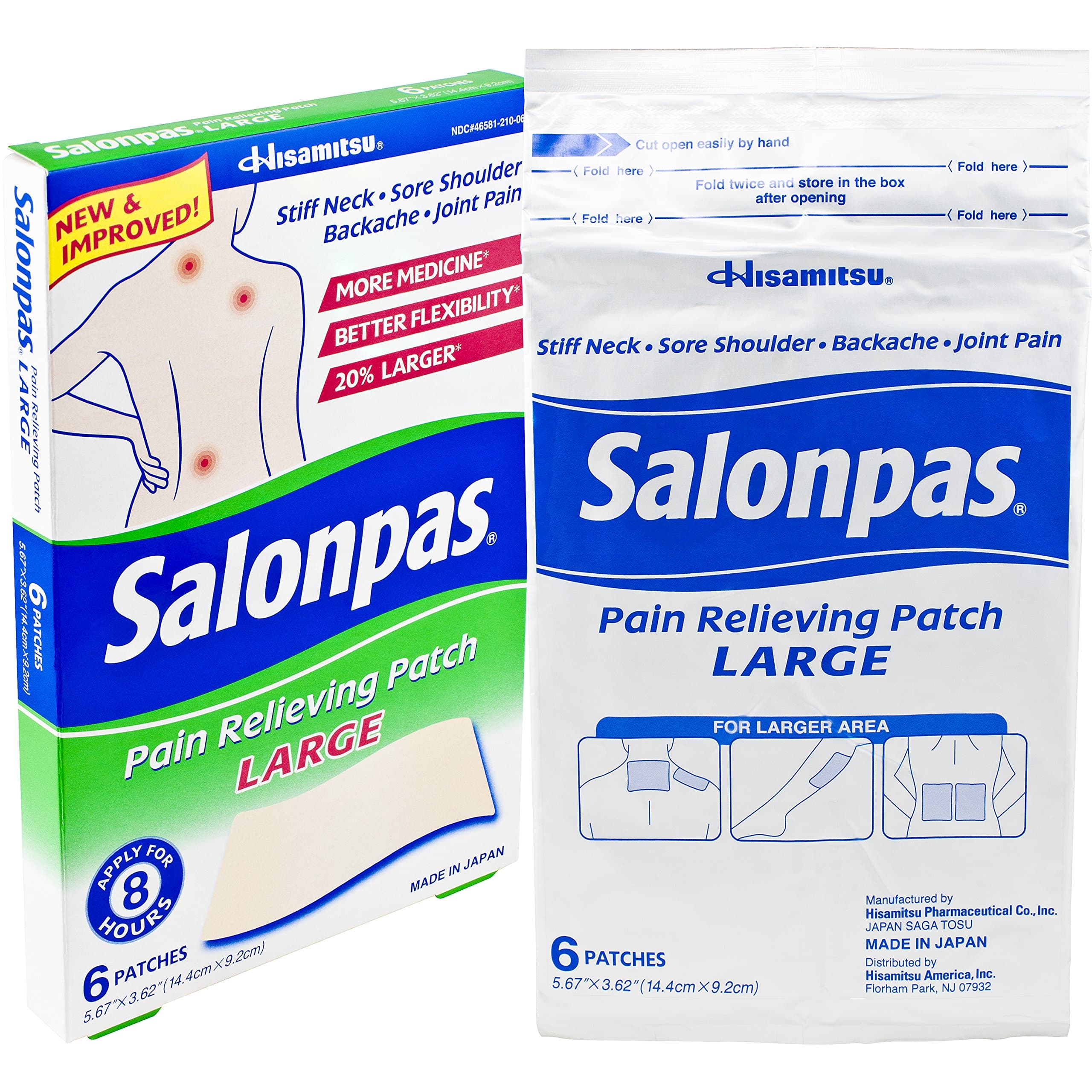 Salonpas Pain Relieving Patch Large, Value .3 Pack ( 6 Count Each )
