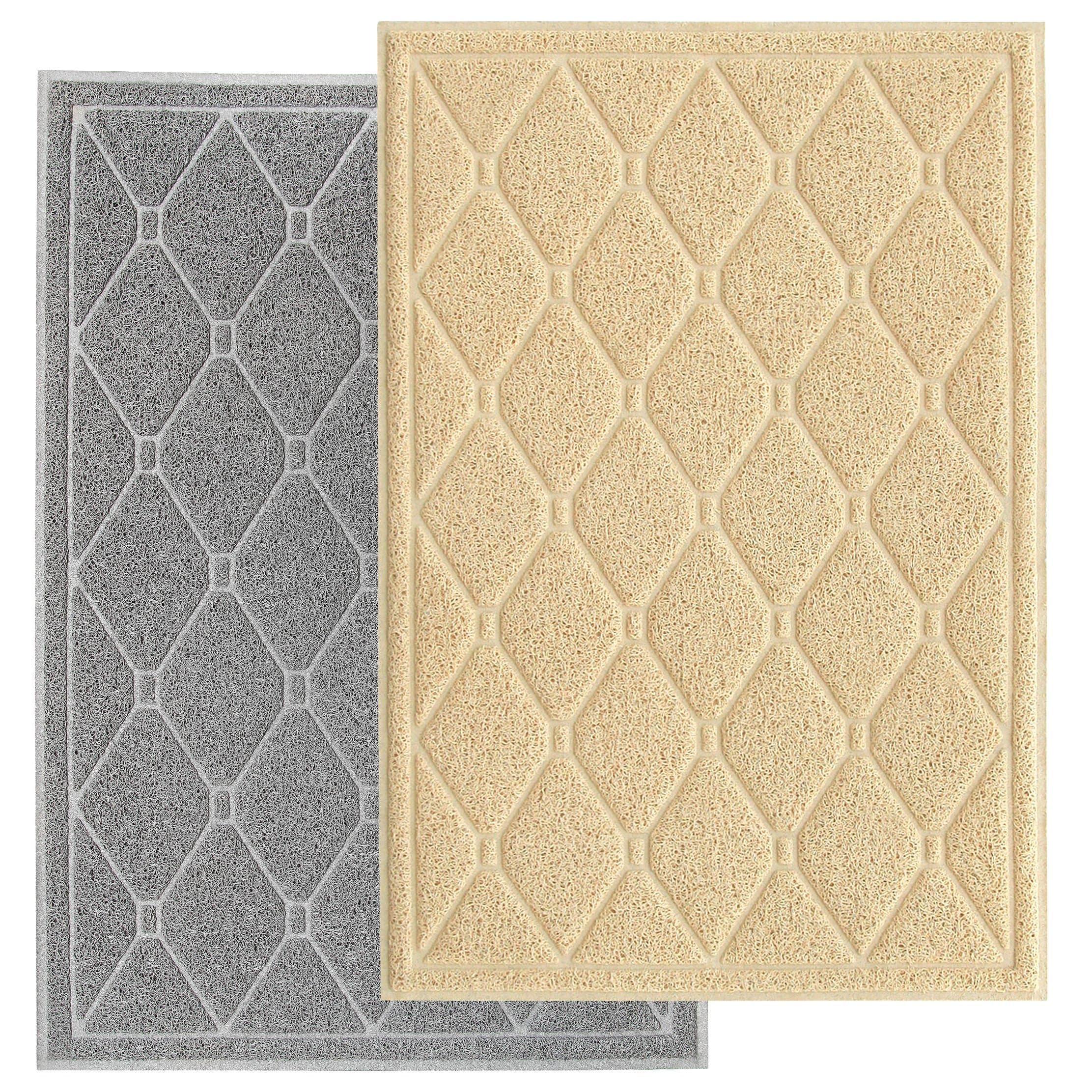 Premium Quality Extra Large Litter Trapping Mat for Scatter Control Featuring Durability, Comfort, Water & Urine Resistance & Easy Cleaning with Unique Attractive Design (Beige)