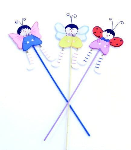 Wooden flower pot sticks with dangle legs