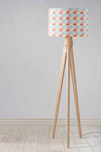 Pastel pink and blue triangles lampshade