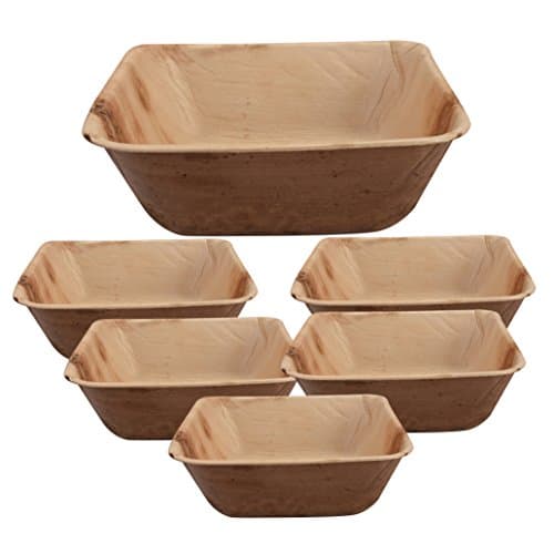 100% Compostable Soup Bowl 6.5" Round Deep Bowl Kitchen Accessories Bio-Degradable Palm Leaves Perfect Party Bowl Set of 25 Pcs