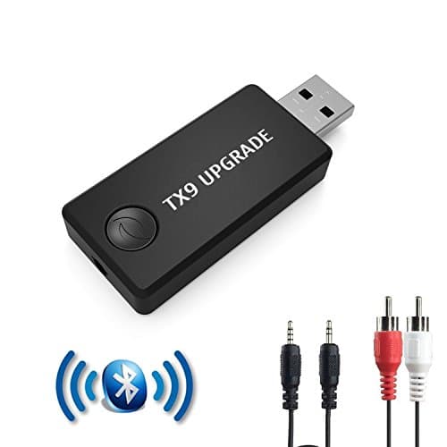 Bluetooth Transmitter USB, 3.5mm Audio Output Portable Wireless Transmitter A2DP Low Latency, Dual Link, HiFi Sound, Power by USB for TV, PC , iPod , MP3/MP4, Media Player