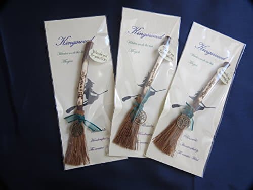 1 small Alter broom gift for a witch, inscribed 'blessings', green ribbon