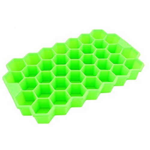 Ice Cube Trays - Soft Silicone Ice Tray Mold 37 Small Cubes Perfect for Tumbler Cups and Vacuum Bottles (Green)