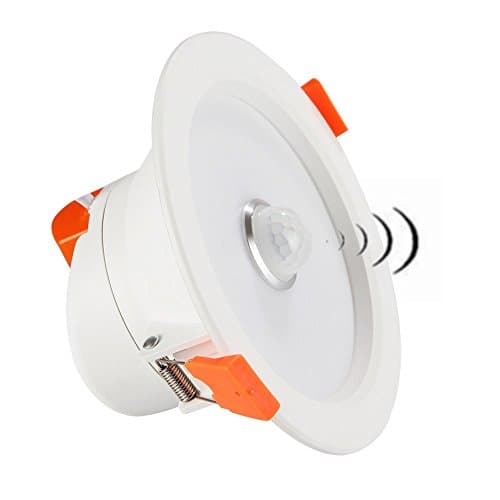 DPG Led Recessed Downlight Round Fixture Ceiling Lights with IR Infrared Induction Sensor Switch Cool White 5W 220v 110v for Human Body Indoor Hallway