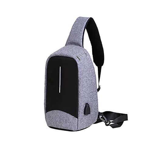 Shoulder Sling Bag Men Ultra-Light With USB Waterproof Multi-Function Chest Casual Crossbody Bag Outdoor Travel Anti-theft Backpack Applicable to the Gym Hiking Cycling Camping Valentine's Day Gifts
