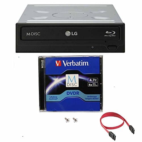 LG 16X Blu-ray M-Disc CD DVD BDXL BD Bluray Burner Drive with FREE 1pk Mdisc DVD + Cable & Mounting Screws WH16NS40…