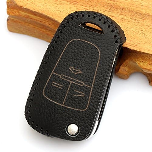Leather Key Cover Fob Case(Black)