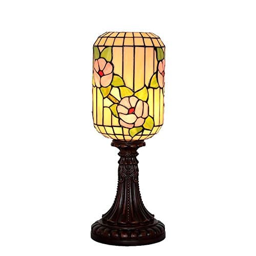 Edward Eric Chinese Antique Lanterns Table Lamps Glass Creative Study Table Lamps Hotel Rooms Bedroom Bedside Lamps (color : Pink Peach Flower)