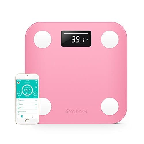 YUNMAI Mini Smart Body Analyser -Bluetooth Bathroom Scale with 10 Body Composition analysis (Inc. Body fat) - Pink