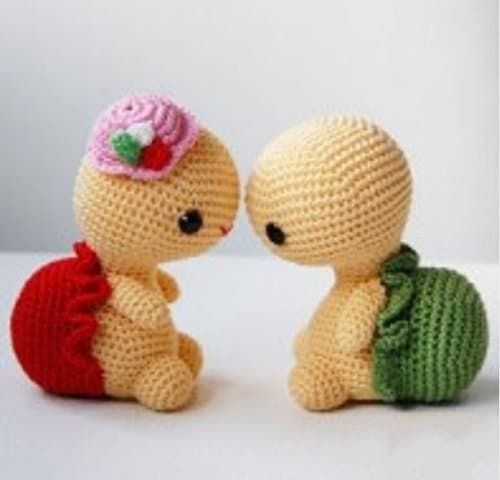 Hand-crocheted Wool Acrylic Pedestal Tortoise