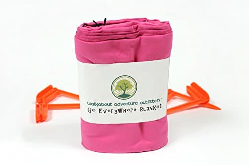 Oversized Beach Blanket with Mesh Storage Bag & 4 Stakes; Extra-Large at 6.3 feet by 5.3 feet, Light Weight, Compact; great as Outdoor Camping Gear, Oversized Mat, Shade Tarp or Picnic Throw