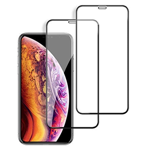 Haeylos iPhone XS Max Screen Protector Tempered Glass (2 Packs), 6D Full Coverage Screen Protector, High Clarity, Anti Impact Scratch and Fingerprint, Case Friendly, Easy Application
