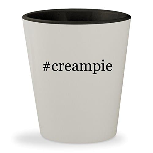 #creampie - Hashtag White Outer & Black Inner Ceramic 1.5oz Shot Glass