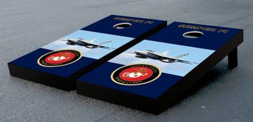 US Marines USMC F18 Semper Fi Cornhole Boards Game Set