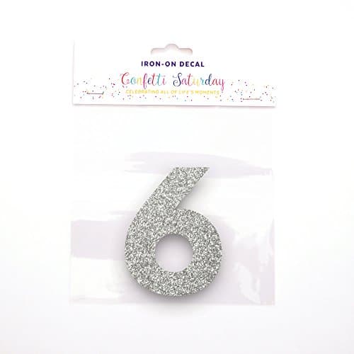 Birthday Shirt 6 Decal, Silver Glitter