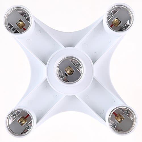 Splitter Bulb Base Adapter, 5-in-1 Light Base Socket Splitter Light Lamp Bulb Adapter Holder for Photography Studio by Pinfect (E27-5E27)