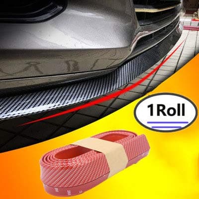 WeiMo Universal Carbon Fiber Front Bumper Spoiler Kit,Front Bumper Lip Splitter Spoiler Side Skirt for Car DIY Decoration Refit (Red)